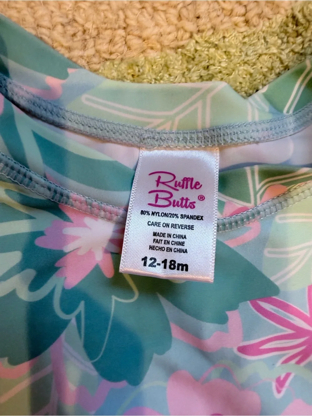 Ruffle Butts Pastel Pink & Mint Floral Rashguard Set